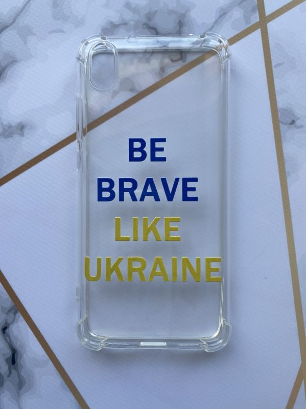 Чохол з потовщеними кутами для Xiaomi Redmi 7A  з об'ємним друком "Сміливість" принт 5
