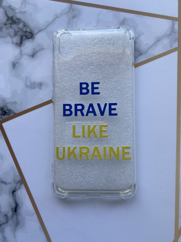 Чохол з потовщеними кутами для Xiaomi Redmi 7A  з об'ємним друком "Сміливість" принт 5
