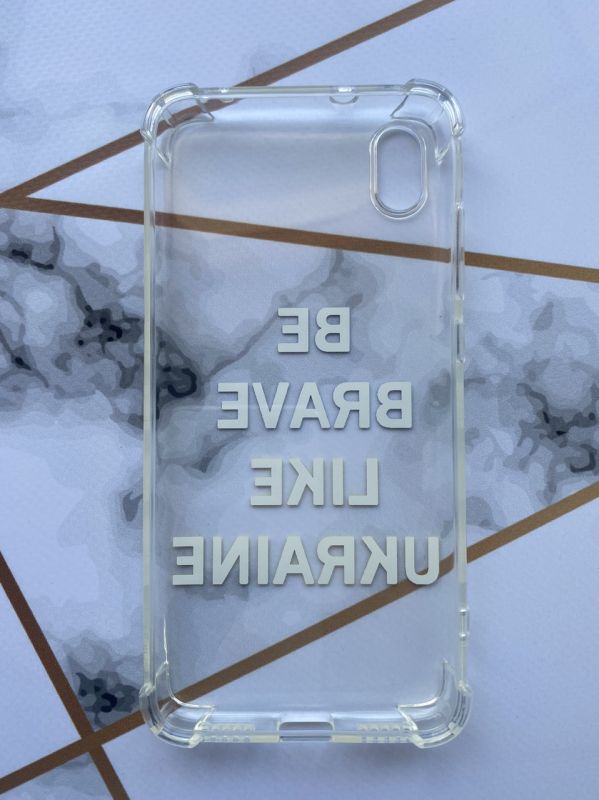 Чохол з потовщеними кутами для Xiaomi Redmi 7A  з об'ємним друком "Сміливість" принт 5