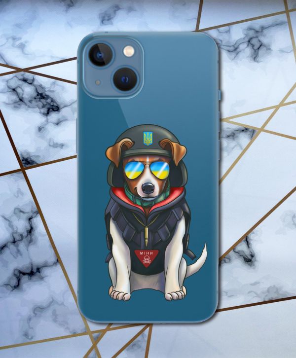 Прозорий чохол для Apple iPhone 13 з об'ємним друком "Патрон" принт 4
