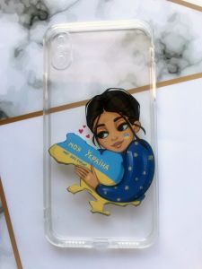 Прозорий чохол для iPhone XR з об'ємним друком "Моя Україна" принт 2