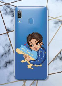Прозорий чохол для Samsung Galaxy А30 (2019) / А20 (2019) з об'ємним друком "Моя Україна" принт 2
