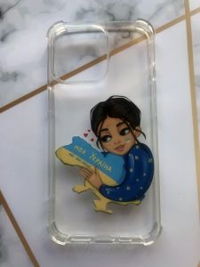 Чехол с утолщёнными углами для Apple iPhone 13 Pro с объемной печатью "Моя Украина" принт 2