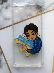 Чохол з потовщеними кутами для Apple iPhone 11 Pro Max (6,5) з об'ємним друком "Моя Україна" принт 2