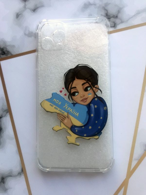 Чохол з потовщеними кутами для Apple iPhone 11 Pro Max (6,5) з об'ємним друком "Моя Україна" принт 2