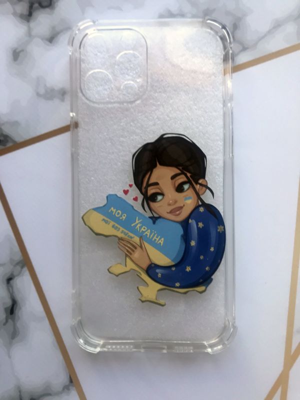Чохол з потовщеними кутами для iPhone 12 Pro Max з об'ємним друком "Моя Україна" принт 2