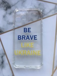 Прозорий чохол з потовщеними кутами для iPhone 12 Pro Max з об'ємним друком "Сміливість" принт 5