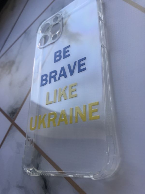 Прозорий чохол з потовщеними кутами для iPhone 12 Pro Max з об'ємним друком "Сміливість" принт 5