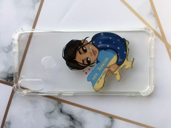 Чохол з потовщеними кутами для Samsung Galaxy А11 з об'ємним друком "Моя Україна" принт 2