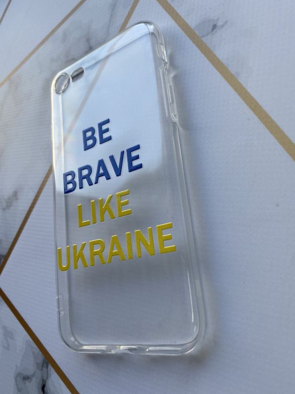 Прозорий чохол для iPhone 7, 8 з об'ємним друком "Сміливість" принт 5