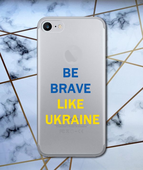 Прозорий чохол для iPhone 7, 8 з об'ємним друком "Сміливість" принт 5
