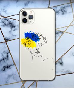 Прозорий чохол для Apple iPhone 11 Pro Max (6,5) з об'ємним друком "Українка Арт" принт 3