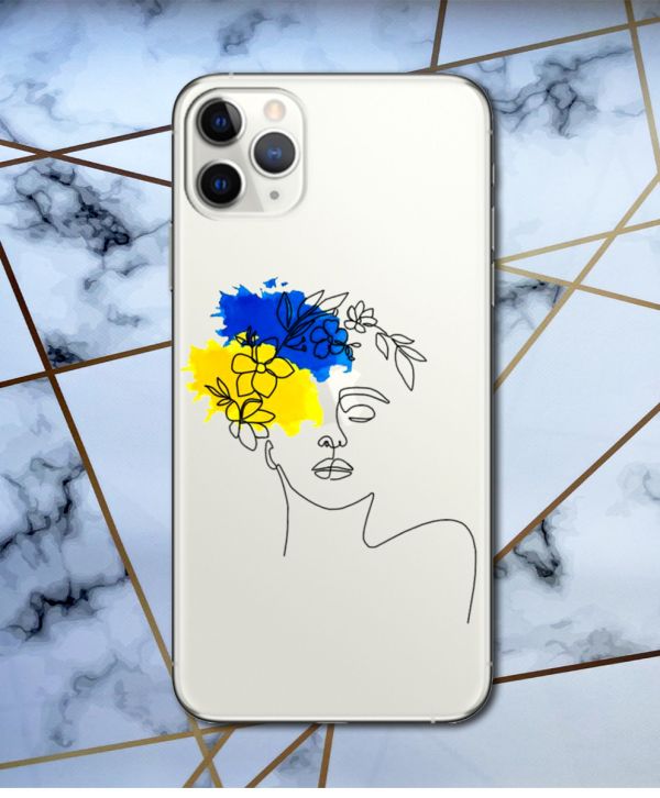 Прозорий чохол для Apple iPhone 11 Pro Max (6,5) з об'ємним друком "Українка Арт" принт 3