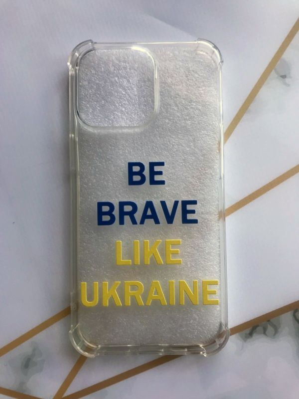 Чохол з потовщеними кутами для Apple iPhone 13 Pro  з об'ємним друком "Сміливість" принт 5