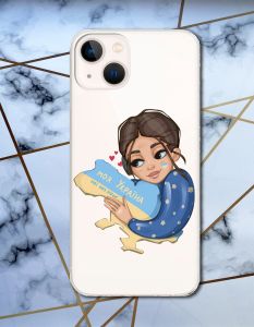 Прозорий чохол для iPhone 13 mini з об'ємним друком "Моя Україна" принт 2