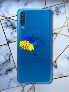 Прозорий чохол для Samsung Galaxy А50 (2019) А505 з об'ємним друком "Українка Арт" принт 3
