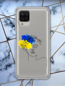 Прозорий чохол для Samsung A12 з об'ємним друком "Українка Арт" принт 3