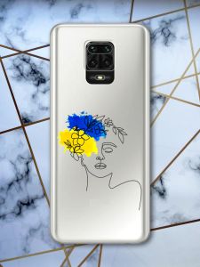 Прозорий чохол на Xiaomi Redmi Note 9 Pro / Note 9S / 9 Pro Max Українка Арт (принт 3)