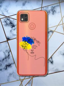 Прозорий чохол для Xiaomi Redmi 9C з об'ємним друком "Українка Арт" принт 3