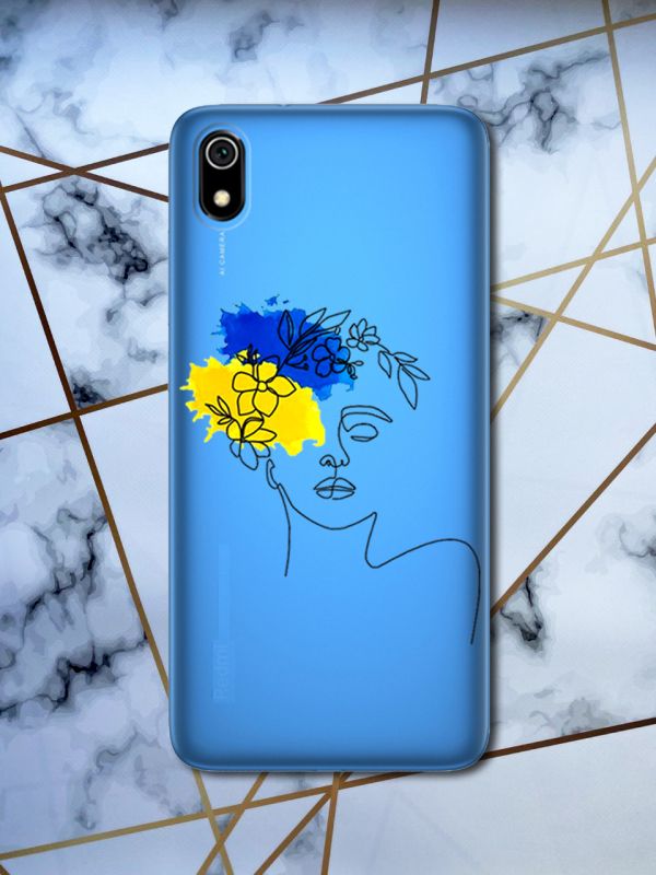 Прозорий чохол для Xiaomi Redmi 7A з об'ємним друком "Українка Арт" принт 3