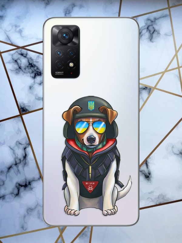Прозорий чохол для Xiaomi Redmi Note 11 5G з об'ємним друком "Патрон" принт 4
