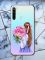 Прозорий чохол для Xiaomi Redmi Note 8 з об'ємним друком "Дівчина з півоніями" принт 11