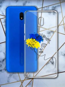 Прозорий чохол для Xiaomi Redmi 8A з об'ємним друком "Українка Арт" принт 3