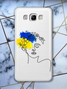 Прозорий чохол для SAMSUNG Galaxy J7(2016) J710 з об'ємним друком "Українка Арт" принт 3