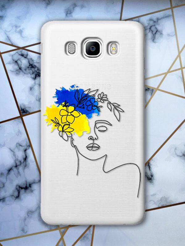 Прозорий чохол для SAMSUNG Galaxy J7(2016) J710 з об'ємним друком "Українка Арт" принт 3