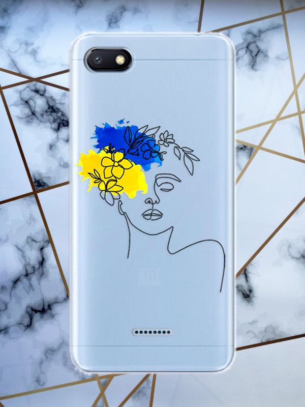 Прозорий чохол для Xiaomi Redmi 6A з об'ємним друком "Українка Арт" принт 3