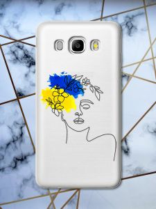 Прозорий чохол для Samsung Galaxy J5(2016) J510 з об'ємним друком "Українка Арт" принт 3