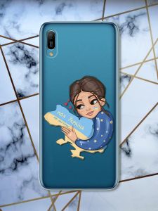 Прозорий чохол для Huawei Y6 2019 / Y6 prime 2019 з об'ємним друком "Моя Україна" принт 2