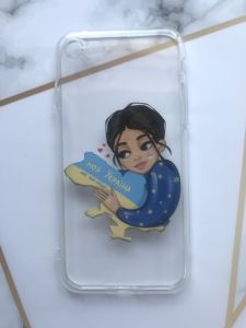 Прозорий чохол для iPhone SE 2020 з об'ємним друком "Моя Україна" принт 2