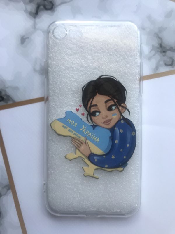 Прозорий чохол для iPhone SE 2020 з об'ємним друком "Моя Україна" принт 2