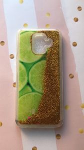 Силіконовий чохол з блискітками, що переливаються, для Samsung Galaxy А6 (2018) / A600F Лайм