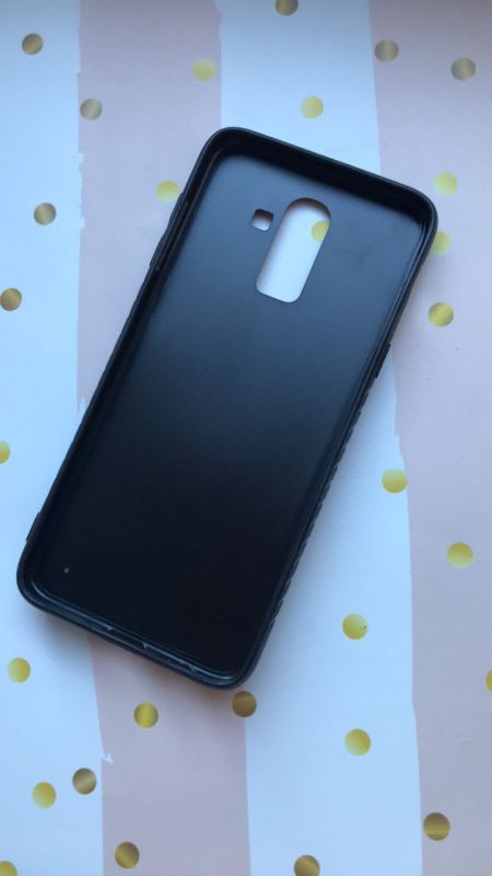 Силіконовий чохол, прикрашений малюнком на тканині, для Samsung Galaxy J8 (2018) Собака з кавою