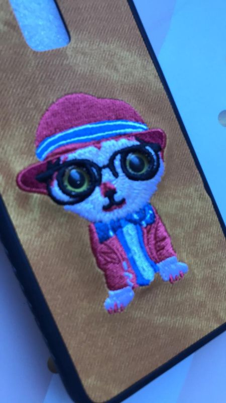 Силіконовий чохол, прикрашений малюнком на тканині, для Samsung Galaxy J8 (2018) Собака в шляпі