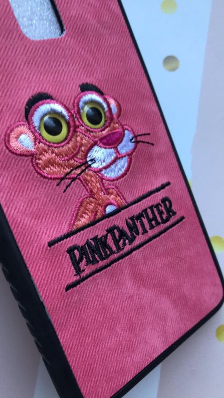 Силіконовий чохол, прикрашений малюнком на тканині, для Samsung Galaxy J8 (2018) Пантера оранжева