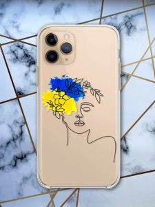 Прозорий чохол для Apple iPhone 11 Pro (5,8) з об'ємним друком "Українка Арт" принт 3