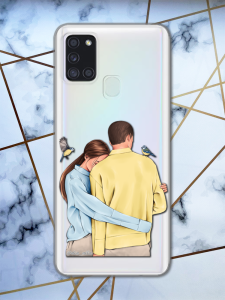 Прозорий чохол для Samsung Galaxy А21s з патріотичним дизайном "Українська пара" принт 14