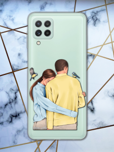 Прозорий чохол для Samsung Galaxy A22 4G / M22 / M32 / M22  Українська пара принт 14