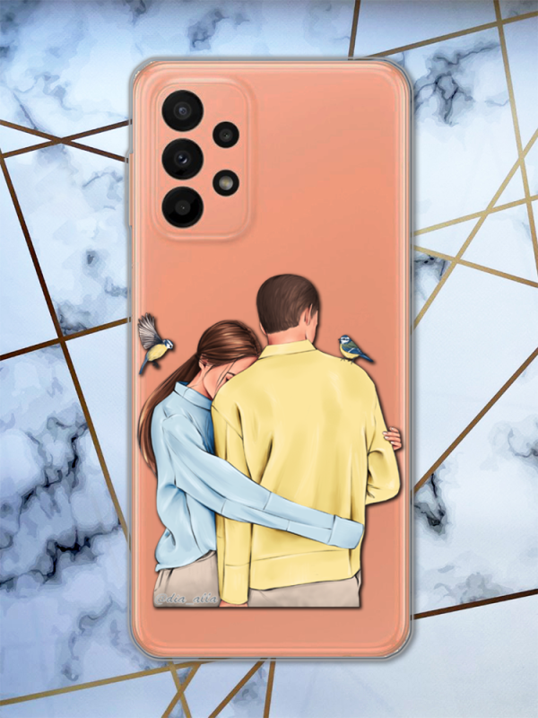 Прозорий чохол для Samsung Galaxy A23 4g з патріотичним дизайном "Українська пара" принт 14