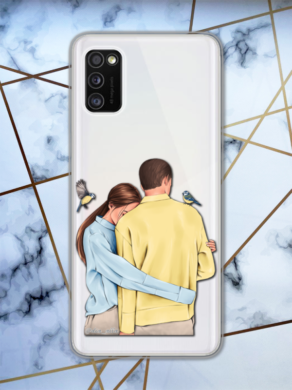 Прозорий чохол для Samsung Galaxy A41 з патріотичним дизайном "Українська пара" принт 14