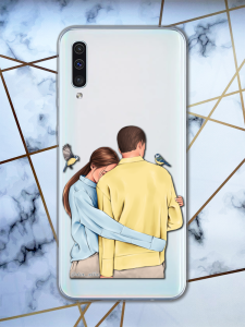 Прозорий чохол для Samsung Galaxy А50 (2019) А505 з патріотичним дизайном "Українська пара" принт 14