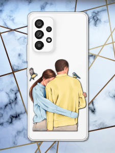 Прозорий чохол для Samsung Galaxy A53 з патріотичним дизайном "Українська пара" принт 14