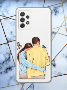 Прозорий чохол для Samsung Galaxy A73 5G з патріотичним дизайном "Українська пара" принт 14