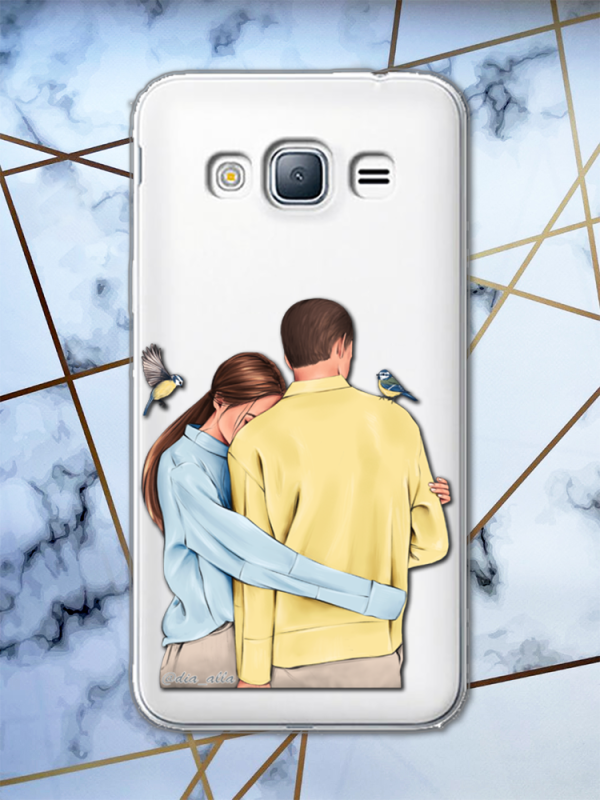 Прозорий чохол для Samsung Galaxy J3 2016 / J310 з патріотичним дизайном "Українська пара" принт 14