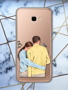 Прозорий чохол для Samsung Galaxy J4 Plus з патріотичним дизайном "Українська пара" принт 14