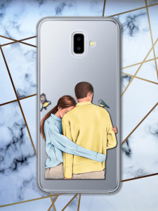 Прозорий чохол для Samsung Galaxy J6 Plus з патріотичним дизайном "Українська пара" принт 14