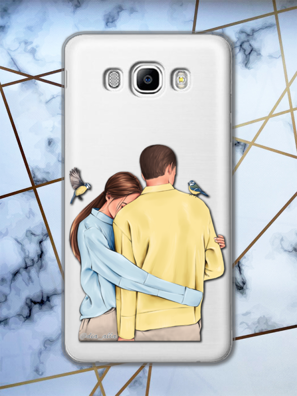 Прозорий чохол для SAMSUNG Galaxy J7(2016) J710 з патріотичним дизайном "Українська пара" принт 14